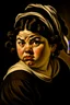 Placeholder: Portrait of a female dwarf, Caravaggio style