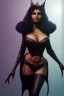 Placeholder: Pam Grier as evil queen in black leather, leather, busty, cleavage, angry, stern look. character design by cory loftis, fenghua zhong, ryohei hase, ismail inceoglu and ruan jia. unreal engine 5, artistic lighting, highly detailed, photorealistic, fantasy