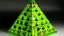 Placeholder: A lime green pyramid with spiders designed in Mexican folk art painted by the Limbourg brothers