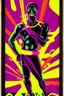 Placeholder: 70s Black light poster design in the style of George Goode, featured “a black man rais[ing] his unshackled fist while the background bursts with fluorescent yellow flame.” neon fluorescent glow, psychedelic, bright, shimmering, fluorescent colors pop and sizzle, mystique, cosmic,