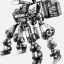 Placeholder: mecha with tracks for a tank. His body is armor and his hands are machine guns. The robot head has glass and the driver is an animal