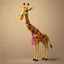 Placeholder: a character of a giraffe ,stand complete figure, wearing a long pois necktie, cartoon style
