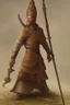 Placeholder: The monk spins around quickly, sweeping the spear around him in a wide circle before bringing it back to his side.