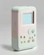 Placeholder: Handheld pocket TV Machine designed by Dieter Rams. Pastel colors.