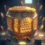 Placeholder: bee hive covered with glowing honey, photorealistic, unreal engine 5, masterpiece, trending on artstation, sharp focus