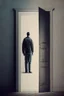 Placeholder: The man standing on the other side of the door