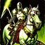 Placeholder: 90's TCG art retro fantasy art of white knight