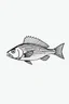 Placeholder: please draw a graphic monochromatic symbolic representation of aa mbuna fish