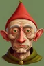 Placeholder: Portrait of a male gnome with short hair, intelligent eyes, angular face, aquiline nose, de Chirico style