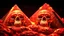 Placeholder: anatomically correct human skulls stacked into a pyramid, unusual neon lighting, high velocity, 64k, dystopian, vray, steampunk