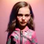 Placeholder: Natalie portman toddler, full body, leather jacket, floral shirt, floral skirt, shoe, soft skin, dramatic lighting, hyper realistic