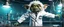 Placeholder: crazy fluffy gremlin scientist in lab coat on diving platform