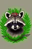 Placeholder: Retrato de um racoon em estilo clássico com uma coroa de flores