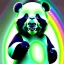 Placeholder: A male humanoid/furry panda with mint fur color that can use ice rainbow superpowers in digital style