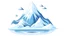 Placeholder: 1 dimensional lonely snow mountain in icy sea drawn as a flat icon vector graphic