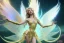 Placeholder:  beautiful cosmic fairy, long hair, golden skin, nice smiling, transparent wings, magic glamour make up, delicate colors, beautiful glamour galactique dress, ultra sharp focus, 8k, unreal engine 5, extremely sharp detail, light effect, soft light atmosphere of a spaceship, smooth, full of details, face in front, complete vision of face and hair and body