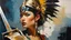 Placeholder: portrait of a woman warrior :: Robert McGinnis + Jeremy Mann + Carn Griffiths + Leonid Afremov, clear contours, detailed