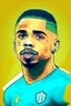 Placeholder: Gabriel Jesus Brazilian football player ,cartoon d2