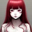 Placeholder: eyes everywhere cute girl Junji Ito style, darkred tones,