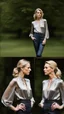 Placeholder: photography of a beautiful anorexic woman, silver satin blouse, megyn kelly show