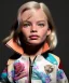 Placeholder: Margot Robbie toddler, full size, sneaker, leather jacket, floral shirt, soft skin, dramatic lighting, hyper realistic