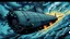 Placeholder: Highly detailed comic book style illustration of a submarine, with intricate details and textures, dynamic lighting and shading, by Frank Miller or Jack Kirby, intense action scene, vibrant colors, trending on DeviantArt.