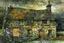 Placeholder: lone old stone cottage with lights on, by Frozen apocalypse " a patchwork art by Jamie heiden, peter doig, Renoir, pol Ledent, endre penovac, Gustave Loiseau, Arthur Rackham, Doug Chinnery, Maud Lewis. inlay, watercolors and ink, beautiful, fantastic view, extremely detailed, intricate, best quality, highest definition, rich colours. intricate beautiful dynamic lighting award winning fantastic view ultra detailed 4K 3D high definition hdr elegant intricate beautiful award winning fantastic view