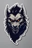 Placeholder: A minimalistic fantasy sticker of a werewolf's face