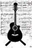 Placeholder: black and white graphic Old acoustic mariachi guitar