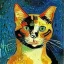 Placeholder: Portrait of cats by Van Gogh