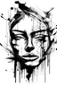 Placeholder: Black and white brush strokes sketched face