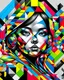 Placeholder: (fish), Eduardo Kobra Stuffing, PORTRAIT geometric multidimensional wall, art, Chibi, Yang08K, beautiful, coloring page, Masterpieces, Superior Quality, best quality, Official Art, Beautiful and aesthetic, black and white.