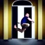 Placeholder: insane man kicking down a door