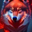 Placeholder: Wolf, red, fire, blue, water, 8K, cinematic lighting, sharp focus, masterpiece, expert