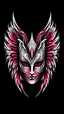 Placeholder: logo carnival mask, masked angel, pink ghotic, angels in the office --weird 20 --s 250 --v 5.0