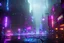 Placeholder: Cyberpunk district with giant foggy skyscarpers, cars, FoV: 100, HD, Unreal Engine 4, heavy rain, rainy streets reflection, neon signs, low contrast, grainy, less color, titanfall,