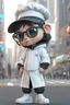 Placeholder: cartoon cute artist with white and sneakers, Cyberpunk realism style, front view, wearing a chef costume, zbrush, Arys Chien and light black, lit children, 32k uhd, street fashion, round,8k,HD