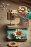Placeholder: Biscuit, sewing machine, flower