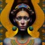 Placeholder: retrato de mujer tribal con tatuajes con estilo de Gustav Klimt