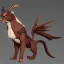 Placeholder: Cat gargoyle with goat horns and wings on its back