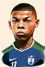 Placeholder: Kylian Mbappe French soccer player cartoon 2d