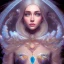 Placeholder: blue woman, majestic, ice fractal, Fantasy, Illustration,Character Design, magician