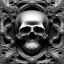 Placeholder: the source of future growth dramatic, elaborate emotive metallic Baroque and Rococo styles to emphasise death as a transcendental, seamless pattern, symmetrical, large motifs, sistine chapel ceiling, 8k image, sharp focus, gothic mothifs and (skulls:1) in rococo style, black metal forge, black colors, perfect symmetry, 3D, no blur, sharp focus, photorealistic, insanely detailed and intricate, cinematic lighting, Octane render, epic scene, 8K