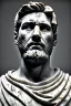 Placeholder: Ultra Realistic image, roman sculpture, white marble material, Lionel Messi, Caesar emperor Laurel crown, miguel angel style, chisel style, emperador, waist up portrait, epic, celestial, cinematic lighting, God light, god rays, 4k resolution, smooth details, ornate details, soft lighting, unreal engine 5, sky and clouds background.