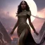 Placeholder: fantasy setting, insanely detailed, dark-skinned woman, indian, black wavy hair, warrior,