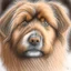 Placeholder: Colored pencil drawing. Portrait, realistic, dog, fur texture.