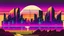 Placeholder: synth-wave, synth-wave one sun, synth-wave city, simple,iconic:1.8), synth-wave color in city, comic style