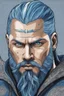 Placeholder: Blue picture Ragnar Lothbrok in 8k cartoon artstyle, blue eyes, Bald, beard, tattoos, winter, close picture, highly detailed, high details, detailed portrait, masterpiece,ultra detailed, ultra quality