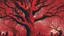 Placeholder: red tree, highly detailed, beautiful desktop wallpaper, comic style, many human faces on tree