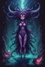 Placeholder: Demon girl wizard behind, cosmic horror, nightmare, galaxy in eyes with dread, truth, alien underwater, fullbody, 8bits, pixel art,